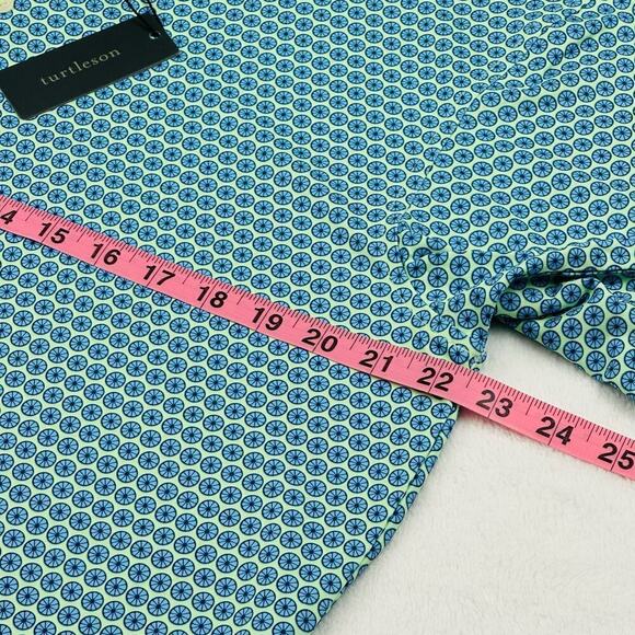 Turtleson Men’s Medium Green Blue Fruit Slice Performance Golf Polo Shirt - Picture 11 of 14